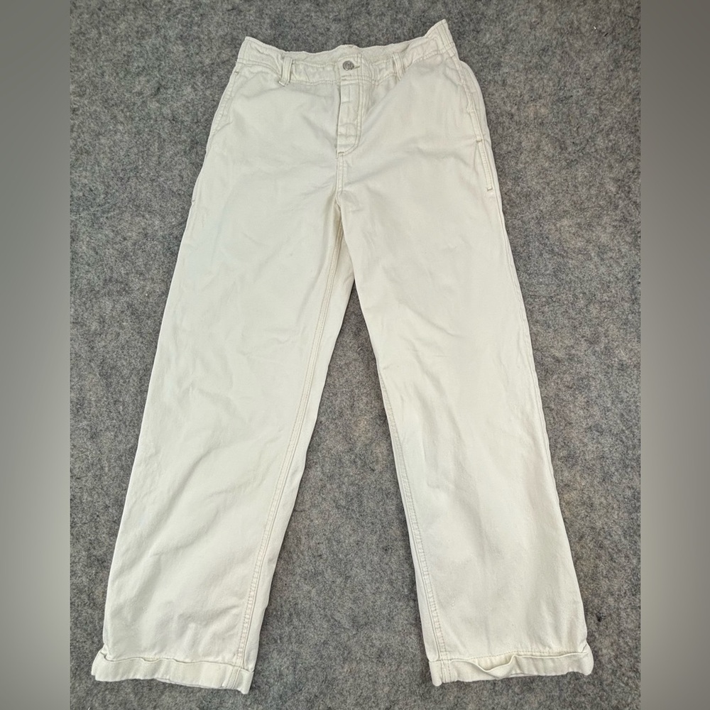 Free People | Cream | Relaxed | Chino Cuffed Straight Legged‎ Pants | Size 26